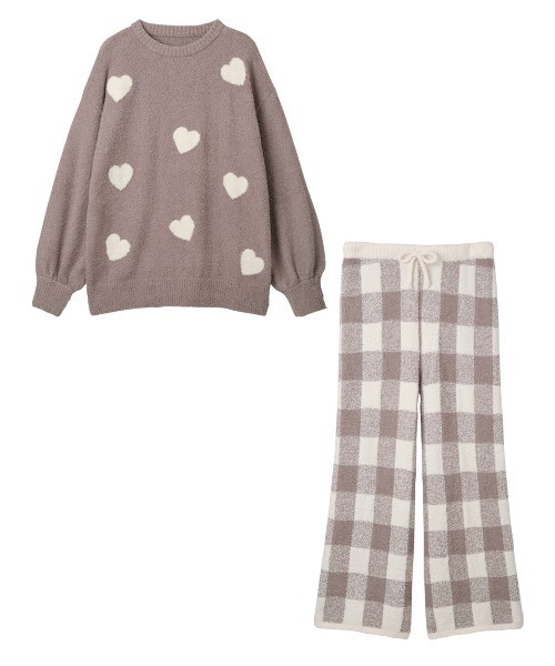 ホイップリーハートチェックパジャマ（ルームウェア/パジャマ）｜PEACH