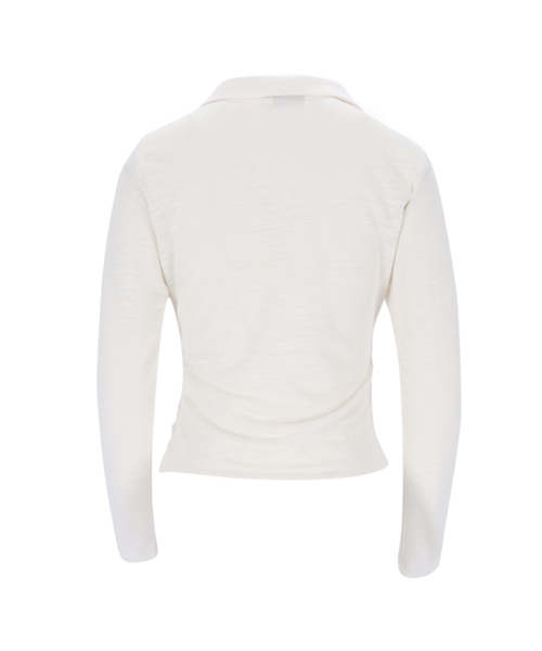SETSETSET(セットセットセット)の「DRAPE SHIRT TOP (WHITE)(ポロシャツ・レディース・その他・ONE SIZE)」の2枚目の写真