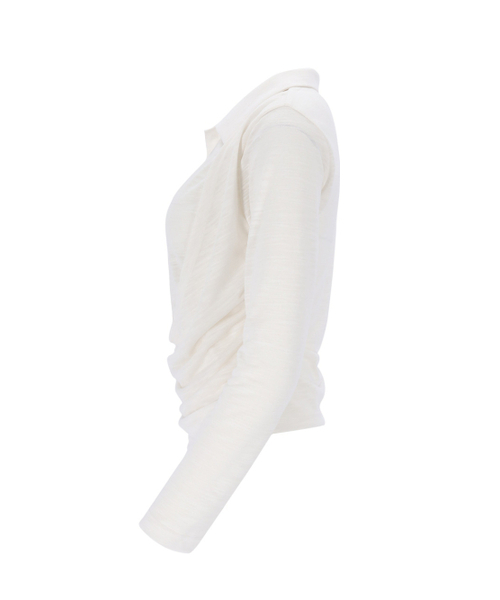 SETSETSET(セットセットセット)の「DRAPE SHIRT TOP (WHITE)(ポロシャツ・レディース・その他・ONE SIZE)」の3枚目の写真