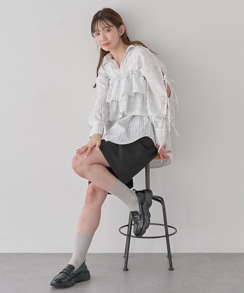 earth music&ecology（アースミュージックアンドエコロジー）の「スニーカーローファー（ローファー・レディース・ブラック/ベージュ・M/S/L）」の10枚目の写真