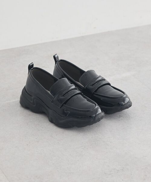 earth music&ecology（アースミュージックアンドエコロジー）の「スニーカーローファー（ローファー・レディース・ブラック/ベージュ・M/S/L）」の4枚目の写真