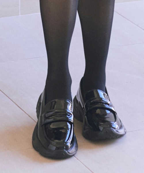 earth music&ecology（アースミュージックアンドエコロジー）の「スニーカーローファー（ローファー・レディース・ブラック/ベージュ・M/S/L）」の6枚目の写真