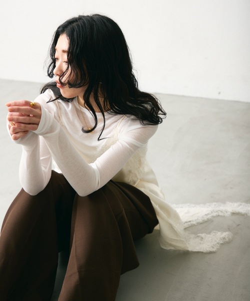 Lutim by u（ルチバイユー）の「アシンメトリーサテンキャミワンピース（キャミソール・レディース・ブラック/オフホワイト/ベージュ・FREE）」の10枚目の写真