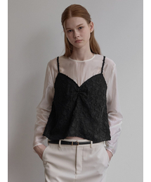 BEMUSE MANSION（ビミューズマンション）の「Jacquard bustier blouse - Black（シャツ/ブラウス）」