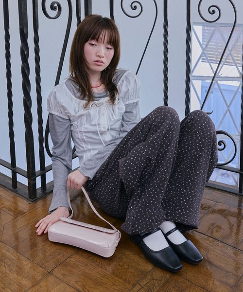 Unblend（アンブレンド）の「【Unblend】フラワープリント ドローコード 2WAY ローライズイージーパンツ（スウェットパンツ・レディース・ブラウン/グレー系/杢グレー/ブラック・S/M）」の13枚目の写真