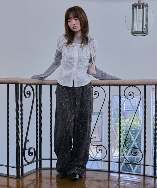 Unblend（アンブレンド）の「【Unblend】フラワープリント ドローコード 2WAY ローライズイージーパンツ（スウェットパンツ・レディース・ブラウン/グレー系/杢グレー/ブラック・S/M）」の16枚目の写真