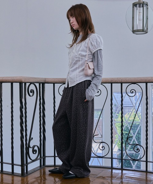 Unblend（アンブレンド）の「【Unblend】フラワープリント ドローコード 2WAY ローライズイージーパンツ（スウェットパンツ・レディース・ブラウン/グレー系/杢グレー/ブラック・S/M）」の17枚目の写真