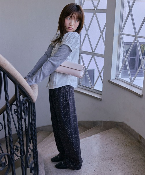 Unblend（アンブレンド）の「【Unblend】フラワープリント ドローコード 2WAY ローライズイージーパンツ（スウェットパンツ・レディース・ブラウン/グレー系/杢グレー/ブラック・S/M）」の19枚目の写真