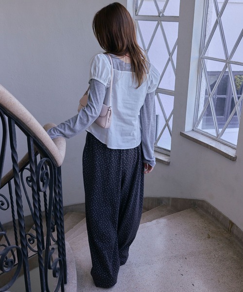 Unblend（アンブレンド）の「【Unblend】フラワープリント ドローコード 2WAY ローライズイージーパンツ（スウェットパンツ・レディース・ブラウン/グレー系/杢グレー/ブラック・S/M）」の20枚目の写真
