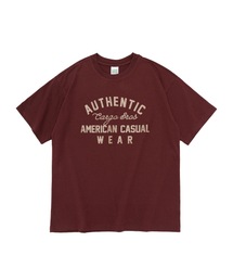 CARGOBROS（カーゴブロス）の「アメリカンアセンティック 半袖Tシャツ (ワイン)（Tシャツ/カットソー）」