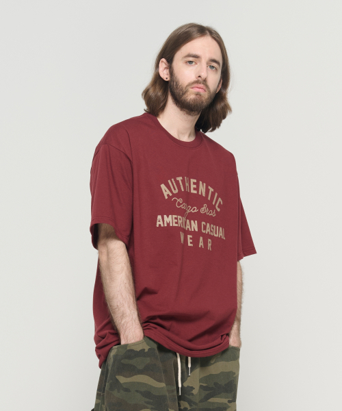 CARGOBROS(カーゴブロス)の「アメリカンアセンティック 半袖Tシャツ (ワイン)(Tシャツ/カットソー・メンズ・その他・S/M/L/2XL/XL)」の11枚目の写真