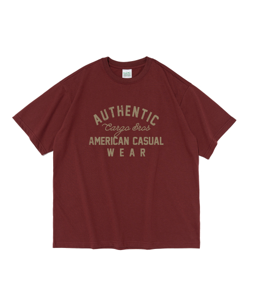 CARGOBROS(カーゴブロス)の「アメリカンアセンティック 半袖Tシャツ (ワイン)(Tシャツ/カットソー・メンズ・その他・S/M/L/2XL/XL)」の8枚目の写真