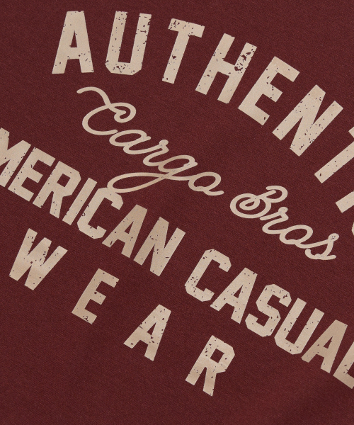 CARGOBROS(カーゴブロス)の「アメリカンアセンティック 半袖Tシャツ (ワイン)(Tシャツ/カットソー・メンズ・その他・S/M/L/2XL/XL)」の5枚目の写真
