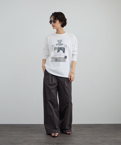 SALON adam et rope'（サロン アダム エ ロペ）の「tacca Cギャバ STYLE UP TACK PANTS（その他パンツ・レディース・ベージュ/チャコールグレー・S/M）」の15枚目の写真