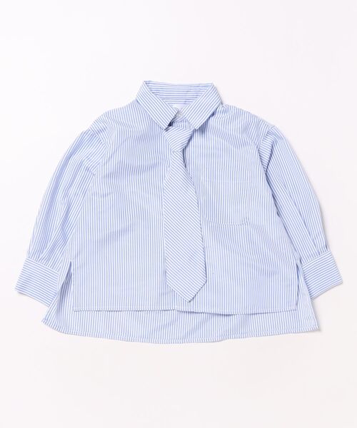 LOWRYS FARM（ローリーズファーム）の「タイツキシャツＬＳ　636549（シャツ/ブラウス・キッズ・グレー/ライトブルー・110cm/150cm/140cm/130cm/120cm）」の4枚目の写真