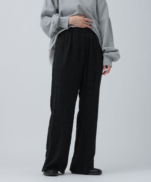 LEPSIM（レプシィム）の「起毛レースパンツ　638770（その他パンツ・レディース・オフホワイト/グリーン/ブラック・FREE）」の2枚目の写真