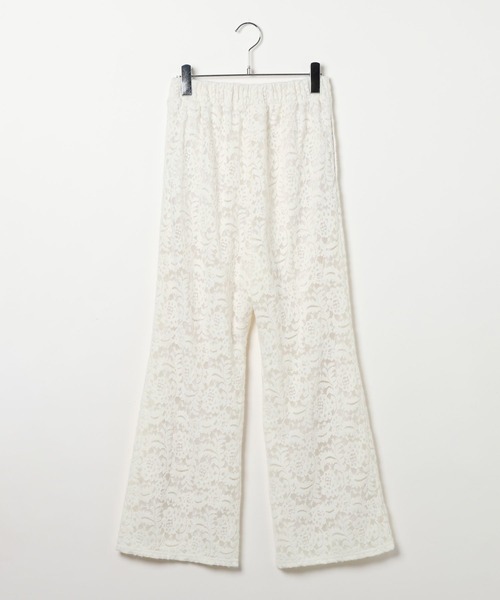 LEPSIM（レプシィム）の「起毛レースパンツ　638770（その他パンツ・レディース・オフホワイト/グリーン/ブラック・FREE）」の4枚目の写真