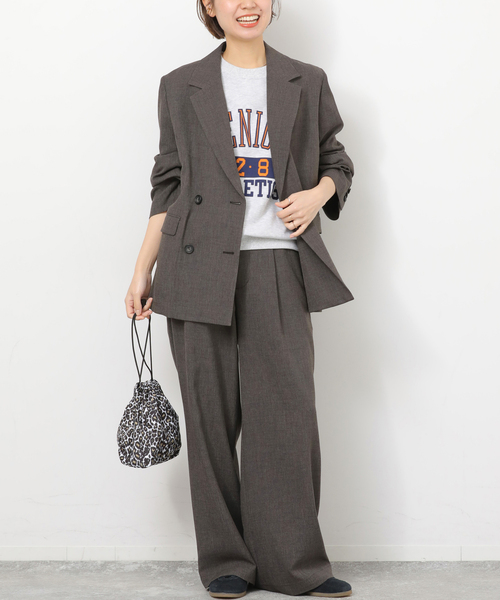 JOURNAL STANDARD relume（ジャーナルスタンダード　レリューム）の「［26SS新作 / 防シワ］メランジドビーダブルジャケット（テーラードジャケット・レディース・ベージュ/ブラウン・36/38）」の15枚目の写真