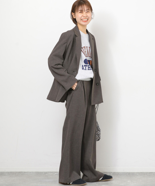 JOURNAL STANDARD relume（ジャーナルスタンダード　レリューム）の「［26SS新作 / 防シワ］メランジドビーダブルジャケット（テーラードジャケット・レディース・ベージュ/ブラウン・36/38）」の16枚目の写真