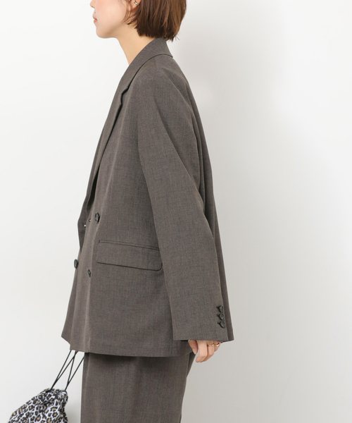 JOURNAL STANDARD relume（ジャーナルスタンダード　レリューム）の「［26SS新作 / 防シワ］メランジドビーダブルジャケット（テーラードジャケット・レディース・ベージュ/ブラウン・36/38）」の19枚目の写真