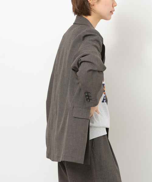 JOURNAL STANDARD relume（ジャーナルスタンダード　レリューム）の「［26SS新作 / 防シワ］メランジドビーダブルジャケット（テーラードジャケット・レディース・ベージュ/ブラウン・36/38）」の20枚目の写真