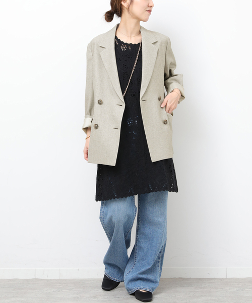 JOURNAL STANDARD relume（ジャーナルスタンダード　レリューム）の「［26SS新作 / 防シワ］メランジドビーダブルジャケット（テーラードジャケット・レディース・ベージュ/ブラウン・36/38）」の22枚目の写真