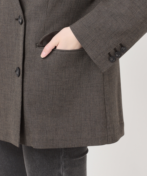 JOURNAL STANDARD relume（ジャーナルスタンダード　レリューム）の「［26SS新作 / 防シワ］メランジドビーダブルジャケット（テーラードジャケット・レディース・ベージュ/ブラウン・36/38）」の3枚目の写真