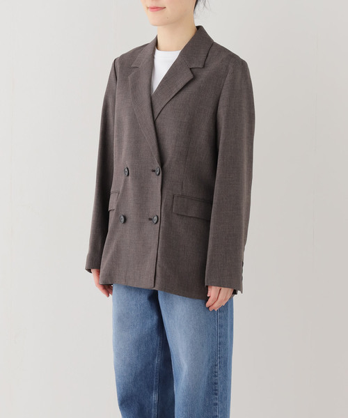 JOURNAL STANDARD relume（ジャーナルスタンダード　レリューム）の「［26SS新作 / 防シワ］メランジドビーダブルジャケット（テーラードジャケット・レディース・ベージュ/ブラウン・36/38）」の13枚目の写真