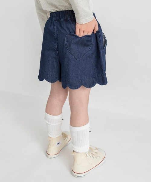 BRANSHES（ブランシェス）の「【マシュマロ】裾スカラップショートパンツ（その他パンツ・キッズ・ピンクベージュ/ブルー/カラフル/アイボリー/ネイビー/ブラック・100/150/90/80/120/110/130/140）」の3枚目の写真