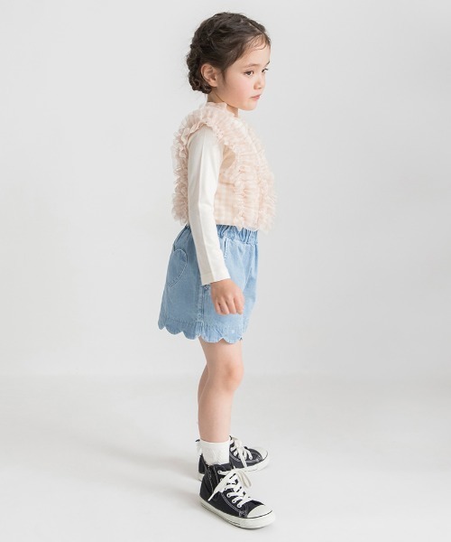 BRANSHES（ブランシェス）の「【マシュマロ】裾スカラップショートパンツ（その他パンツ・キッズ・ピンクベージュ/ブルー/カラフル/アイボリー/ネイビー/ブラック・100/150/90/80/120/110/130/140）」の7枚目の写真