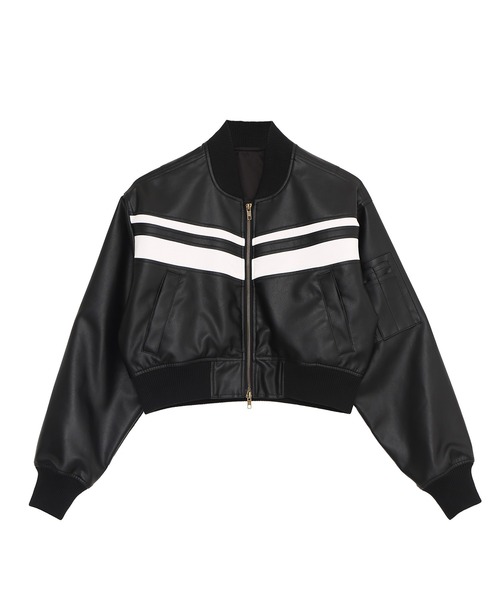 PUNYUS（プニュズ）の「合皮ラインブルゾン（ブルゾン・レディース・ホワイト系その他/ブラック・2/1/5/4/3）」の19枚目の写真