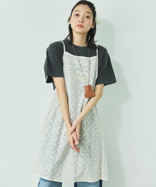 MIRROR STOKE（ミラーストーク）の「【ZOZO限定】[2点セット]SCRUNCHIE SET CAMISOLE/スクランチーセットキャミソール（ワンピース・レディース・アイボリー/ブラック・MEDIUM）」の2枚目の写真