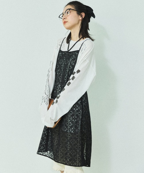 MIRROR STOKE（ミラーストーク）の「【ZOZO限定】[2点セット]SCRUNCHIE SET CAMISOLE/スクランチーセットキャミソール（ワンピース・レディース・アイボリー/ブラック・MEDIUM）」の18枚目の写真