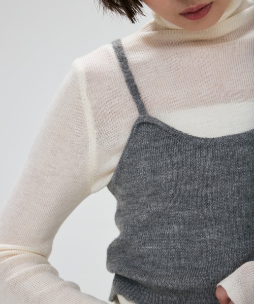 full/fill.(フルフィル)の「cami layered sheer knit shirt / キャミレイヤードシアーニットシャツ(ニット/セーター・レディース・グレー/アイボリー・FREE)」の15枚目の写真