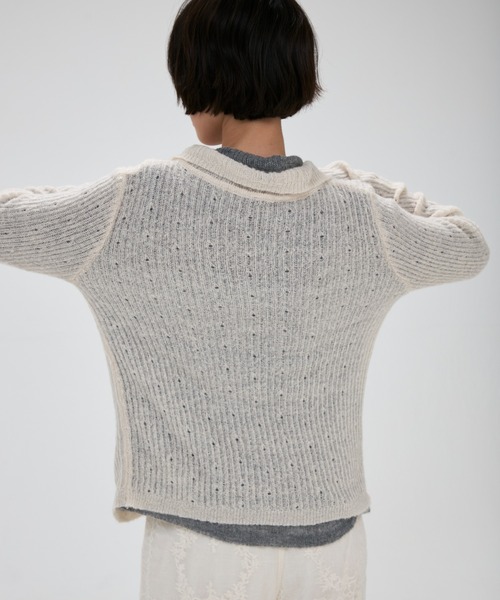 full/fill.(フルフィル)の「cami layered sheer knit shirt / キャミレイヤードシアーニットシャツ(ニット/セーター・レディース・グレー/アイボリー・FREE)」の20枚目の写真