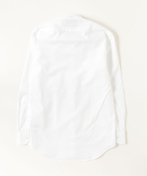 Perfect Suit FActory(パーフェクトスーツファクトリー)の「【ノンアイロン/WEB限定】長袖ワイシャツ【クラシコ】織柄 セミワイドカラー ホワイト(ビジネスシャツ・メンズ・ホワイト・首回り43cm-裄丈86cm/首回り41cm-裄丈84cm/首回り39cm-裄丈82cm/首回り37cm-裄丈80cm/首回り45cm-裄丈86cm)」の2枚目の写真