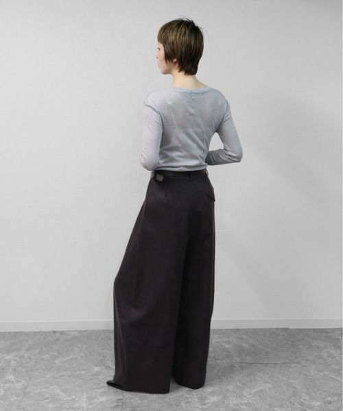 THE CELL.(ザセルドット)の「センターシームコクーンカーブワイドパンツ CENTER SEAM COCOON CURVE WIDE PANTS(スラックス・レディース・チャコールグレー・M/L)」の17枚目の写真