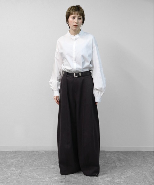 THE CELL.(ザセルドット)の「センターシームコクーンカーブワイドパンツ CENTER SEAM COCOON CURVE WIDE PANTS(スラックス・レディース・チャコールグレー・M/L)」の12枚目の写真