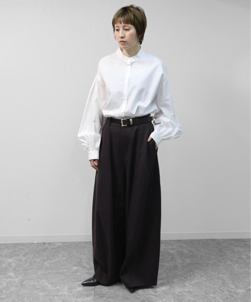 THE CELL.(ザセルドット)の「センターシームコクーンカーブワイドパンツ CENTER SEAM COCOON CURVE WIDE PANTS(スラックス・レディース・チャコールグレー・M/L)」の11枚目の写真