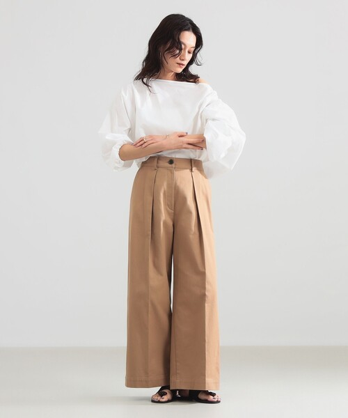 Demi-Luxe BEAMS(デミルクス ビームス)の「【8/6値下げ】ギャザー ショルダー ブラウス(シャツ/ブラウス・レディース・ネイビー/オフホワイト・ONE SIZE)」の5枚目の写真
