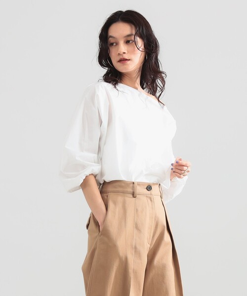 新品タグ付き　Demi-Luxe Beams ギャザーレースブラウス　グレー Demi-Luxe BEAMS（デミルクス ビームス） ブラウス シャツ ギャザー