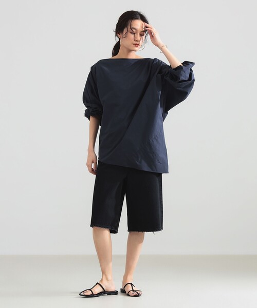 新品タグ付き　Demi-Luxe Beams ギャザーレースブラウス　グレー Demi-Luxe BEAMS（デミルクス ビームス）ツッキリ ギャザー プル