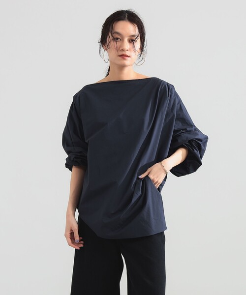 Demi-Luxe BEAMS(デミルクス ビームス)の「【8/6値下げ】ギャザー ショルダー ブラウス(シャツ/ブラウス・レディース・ネイビー/オフホワイト・ONE SIZE)」の11枚目の写真