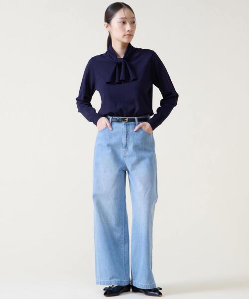 Tiara（ティアラ）の「リボンタイニット（ニット/セーター・レディース・ピンク/ネイビー/ライトベージュ・FREE）」の16枚目の写真