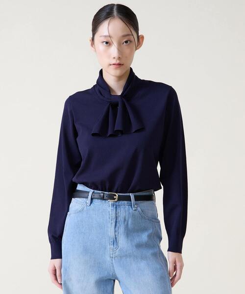 Tiara（ティアラ）の「リボンタイニット（ニット/セーター・レディース・ピンク/ネイビー/ライトベージュ・FREE）」の22枚目の写真