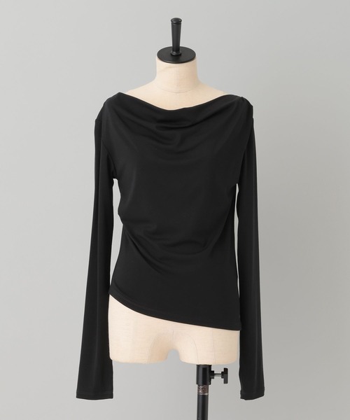 A part by（アパートバイ）の「カットドレーププルオーバー_長袖（Tシャツ/カットソー・レディース・アイボリー/ブラック/ベージュ/オフホワイト・FREE）」の5枚目の写真