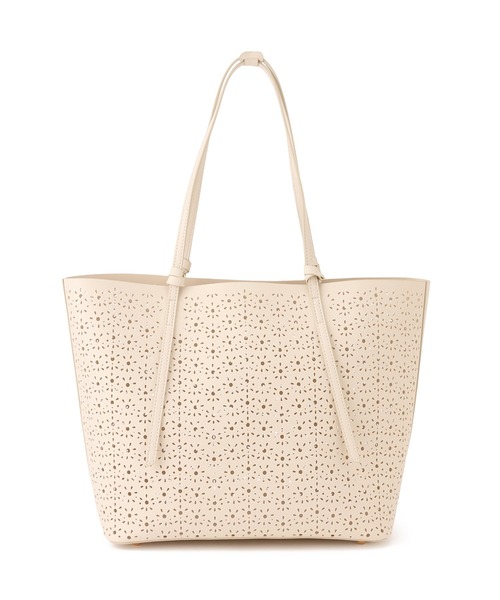 ROPE' PICNIC(ロペピクニック)の「フルーレットパンチングレーストートバッグ/A4対応(トートバッグ・レディース・オフホワイト/ブラウン・FREE)」の6枚目の写真