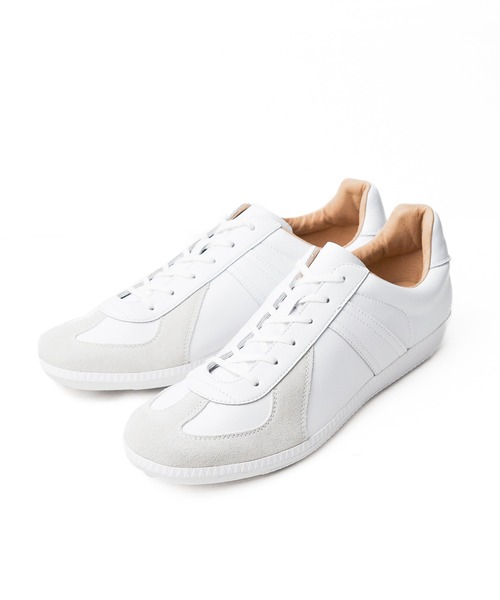 GERMAN TRAINER(ジャーマントレーナー)の「●GERMAN TRAINER●ジャーマントレーナー(スニーカー・メンズ・ホワイト×ホワイト/ブラック・41/40/39/38/37/36/44/43/42)」の2枚目の写真
