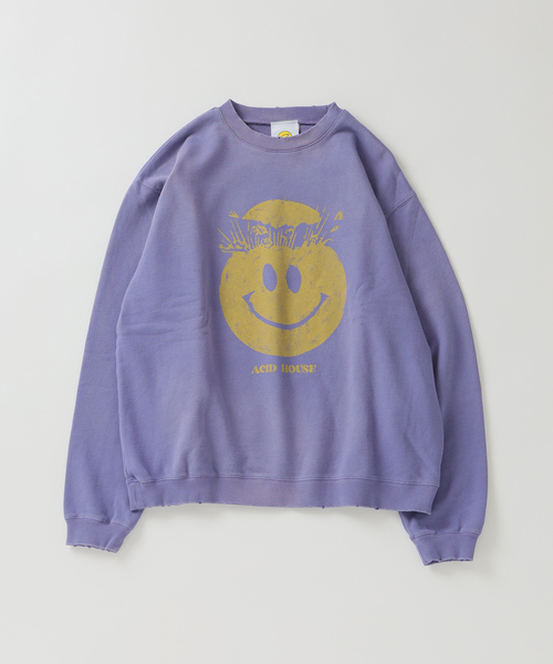 JOURNAL STANDARD relume（ジャーナルスタンダード　レリューム）の「スマイリーフェイス 別注フェードプリント スウェット（スウェット・メンズ・ホワイト系その他/サックスブルー/ラベンダー・LARGE/MEDIUM）」の19枚目の写真