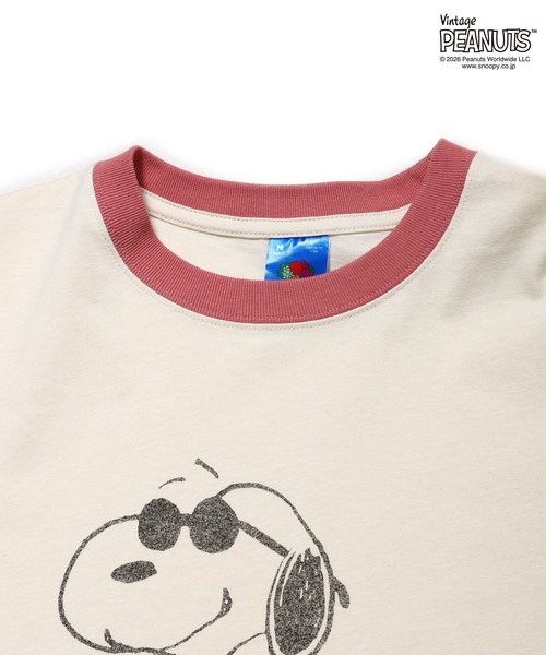 FRUIT OF THE LOOM（フルーツオブザルーム）の「FTL x PEANUTS 19/-スラブ天竺3/ ピーナッツコラボ 半袖Tシャツ / COMPLETE GENUINE COOL（Tシャツ/カットソー・メンズ・アイボリー・M/L/S）」の4枚目の写真